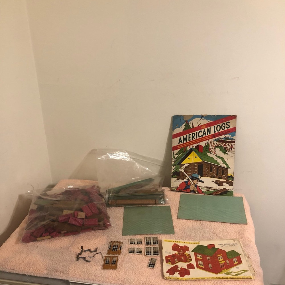Vintage Halsam Wood American Bricks & Logs With Booklet #60/2